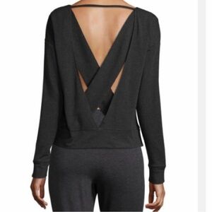 ALO Yoga Uplift Black Open Back Sweatshirt